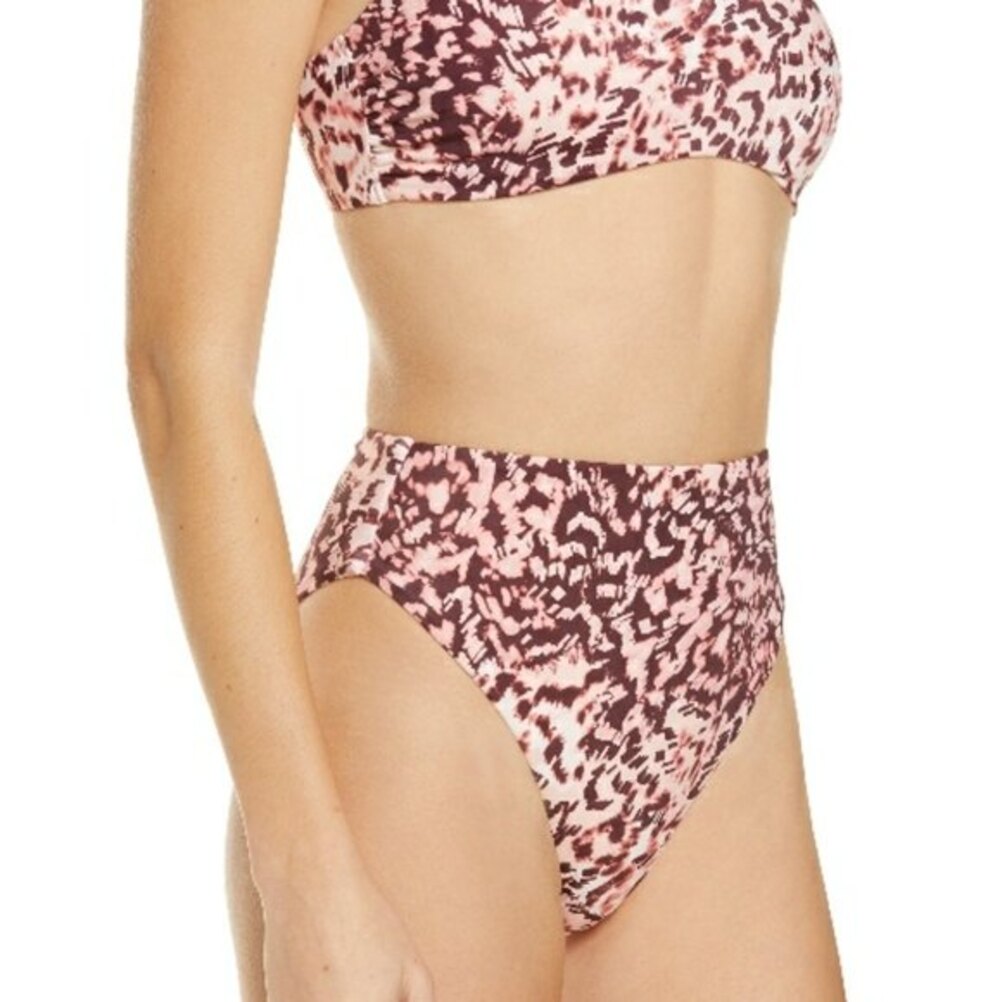 Chelsea28 Easy Retro Print High Waist Swim Bottoms Bikini Bottoms XS